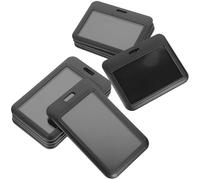 10 Pièces Porte-badge D'identification Horizontal ABS Noir | Lecture Facile, Design Simple et Pratique, Protection des Cartes, pour Infirmiers et Travailleurs
