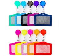 10 Pièces Porte-cartes Multicolores, Badge Carte de Travail, Porte-cartes en Cuir Synthétique, pour Activités Professionnelles, Bureaux, Cartes D'identité, Badges Nominatifs (10 Couleurs)