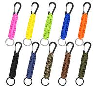 10 Pièces Porte-Clés de Paracorde Clip de Porte-Clés à Dégagement Rapide Lanière Tressée Crochet d'Anneau Utilitaire Lanière de Parachute Extérieure Robuste (Couleur Fraîche)