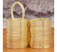 10 pièces Porte-clés en acier inoxydable poli argent avec anneau plat, porte-clés rond fendu plaqué rhodium. Idées de cadeaux de Noël en gros pour le DIY. UnicoloreAlliage de zinc