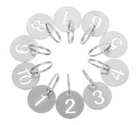 10 Pièces Porte-clés Numérotés Ronds, Design Ajouré | Usage Polyvalent, Identification Facile, pour Bagages et Cartes, Style Élégant, Format Léger