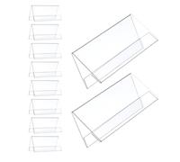 10 Pièces Porte-plaque Nominative, Modèle V Double Face | Format Horizontal 90x60mm, Base Antidérapante Stable, Réutilisable pour Cartes et Badges