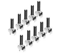 10 Pièces Potentiomètre de Volume Rotatif Rv09 à Variation | Plastique et Métal, Montage Simple, pour Mixage Audio Industriel et Conception de Circuits, Noir