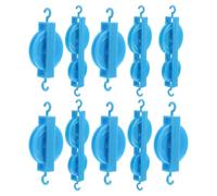 10 Pièces Poulie Monobloc en Plastique Bleu, Double et Simple | Science à Domicile et Manipulations de Physique, Fonctionnement Fluide, Faible Friction, Usage Éducatif
