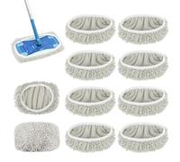 10 Pièces pour Swiffer Chiffons De Sol Humides Et SèChe en Microfibre 25,4x11,5cm Kit, RéUtilisables pour Swiffer Sweeper Mop, pour AdaptéEs à Tous Types De Sols