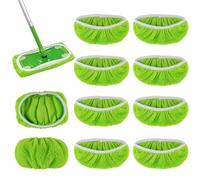 10 Pièces pour Swiffer Chiffons De Sol Humides Et SèChe en Microfibre Kit, 25,4x11,5cm RéUtilisables pour Swiffer Sweeper Mop, pour AdaptéEs à Tous Types De Sols