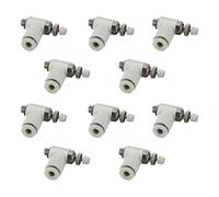 10 Pièces Pousser pour Connecter la Vanne de Contrôle du Débit d'Air, Tube Blanc 4 mm OD x M3 Filetage Mâle Coude à 90 Degrés Vanne de Contrôle de Vitesse Connecteur Pneumatique Raccords Rapides
