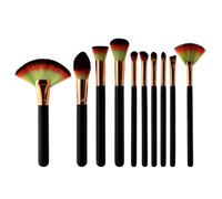 10 Pieces Pro Cosmetique Fard À Paupieres Poudre Fondation Eyeliner Levre Pinceaux De Maquillage Du Visage Ensemble Ventilateur Brosse Cosmetique Outils De Beaute