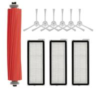 (10 pièces) Q Revo S Kit d'accessoires de rechange pour aspirateurs robots Roborock QRevo S, QRevo Pro, Qrevo MaxV et QRevo Plus, 1 brosse rotative, 3 filtres HEPA, 6 brosses latérales, blanc