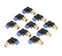 10 pièces raccords rapides pneumatiques, filetage ID 8 mm G1/4 pouce OD coude pousser pour connecter le raccord connecteur rapide d'air pour machines, électronique, automobile