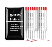 10 Pièces Recharges de Stylo Bille Multifonction,Recharges universelles longueur 9.8 cm,Recharge Standard Internationale,Pour l'école, le bureau (Rouge)