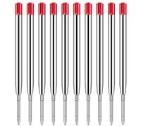 10 Pièces Recharges de Stylo Bille Multifonction,Recharges universelles longueur 9.9 cm,Recharge Standard Internationale,Pour l'école, le bureau (Rouge)