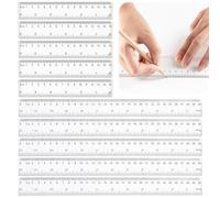 10 Pièces Regle en Plastique Set, 15/30cm Règles, Transparente Ruler avec Graduation en Centimètres et en Pouces pour École, Bureau, Maiso