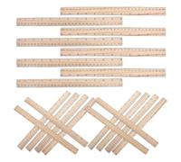 10 Pièces Règle Graduée en Bois 30cm, Double Échelle, Bord Lisse