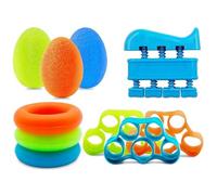 10 Pièces Renfort de Préhension - Entraîneur de Préhension, Exerciceur de Doigts, Renforceur de l'Avant-bras Kit, Boules de Pétrissage & Anneaux pour Musculation