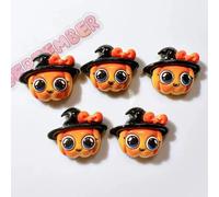 10 Pièces Résine Dessin Animé Halloween Crâne Arc Chat Monstre Vert, Chauve-Souris, Fantôme, Gros Yeux Citrouille Flatback Bricolage Halloween Scrapbook Artisanat--A