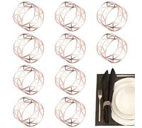 10 Pièces Rond de Serviette en Métal,Boucle de Serviette Dorée Porte-Serviettes Anneaux Design Creux, Rond de Serviette Mariage,pour Baptême,Mariage,fête,Noël,dîner,Anniversaire de Mariage(Or Rose)