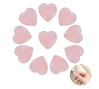 10 Pièces Rose Quartz Pierre Naturelle Kit, 2 cm Cristaux de Guérison, Pierres Précieuses en Forme de Cœur Amour, Cadeaux d'éNergie Spirituelle pour Femmes Reiki Divination Méditation Decoration