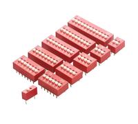 10 pièces rouge bleu interrupteur à bascule espacement 2.54MM DIP cadran le commutateur de Code 1 2 3 4 5 6 7 8 9 10 12 broches commutateur rapide(Red,DIP_10PCS_2P)