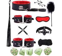 10 PièCes Rouge Lisse Cuir Pratique Set avec 5 Vert Fluorescent Cube DéS Accessoires - K + 3