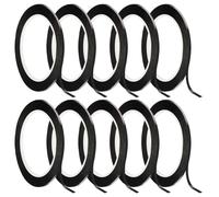 10 Pièces Ruban Adhésifs pour Tableau Blanc, 66m x 3mm Graphique Ruban, Ruban de Marquage de Grille, pour Bureau, Ecole, Graphique, Quadrillage et Marquage, pour Tableau Blanc, Tableau Noir (Noir)