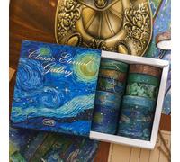 10 pièces , Ruban Washi - Vintage Aquarelle washi Ruban Adhésif Set Avec Feuille D'or - Esthétique Ruban Décoratif Parfait Pour Balle Journal , Album De Coupures , Artisanat DIY 10 rouleaux dans une b