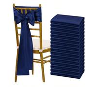 10 pièces Rubans de nœud de chaise en satin bleu marine, rubans de nœud de chaise en satin pour mariage, convient pour réception, salle à manger, cuisine, anniversaire, événement, banquet, fête, décor