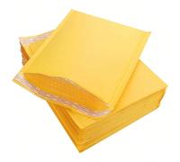 10 pièces Sac à bulles en papier kraft jaune avec enveloppe matelassée et sac auto-scellant, pour fournitures scolaires, rentrée des classes 15*18CM,11*13CM,16*22,5CM,13*18CMPolyéthylène