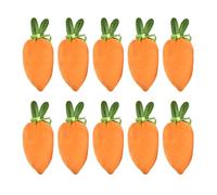 10 Pièces Sac de Paques en Forme de Carotte, Sac Cadeau Paques Carotte en Velours avec Oreilles pour Décoration de Pâques, les Fêtes d'anniversaire, Biscuits et Goûters (14x20cm)