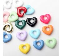 10 pièces/sac Simple alliage grand trou amour petit pendentif Bracelets à faire soi-même boucles d'oreilles colliers bijoux accessoires Light Green