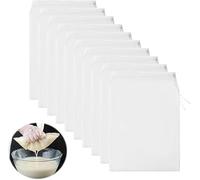 10 PièCes Sacs à Lait Noix, 20 × 30 Cm Jus Fruit Passoire Alimentaire Avec Cordon De Serrage Sac Filtrants Nylon Filtre Lait VéGéTal Cheese Cloth Nylon Filtre Laits VéGéTal Pour Jus De LéGumes Et Frui