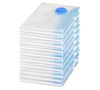 10 Pièces Sacs de Rangement Sous Vide Réutilisables, 10 Pièces, Multiples Tailles de 30x40 cm à 100x120 cm, pour Vêtements et Linge de Maison, avec Fermeture Éclair et Valve 2-en-1, pour Voyage et Dém