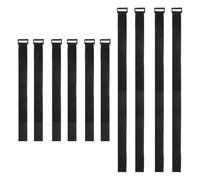 10 Pièces Sangles Auto-agrippantes Noir, Organiseur Réglable | Fermeture Crochet et Boucle, Usage Maison ou Baie Serveur, pour Chargeurs et Câbles Ethernet