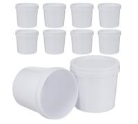 10 Pièces Seau en Plastique Blanc de 1/4 Gallon