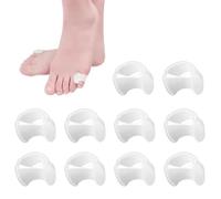 10 Pièces Séparateur Orteils Silicone, Séparateur d'Orteils en Silicone Blanc, Ecarteur Orteil Sport, pour Chevauchement des Orteils, Frottement, Blister, Relief Petits Orteils, Pression et Douleur.