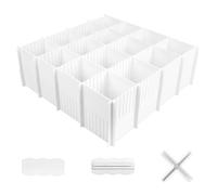 10 Pièces Séparateurs de Tiroirs Réglables, 32 x 11 cm Organisateur Tiroir Vetement Réglables, Grille Diviseur de Tiroir en Plastique avec 30 Accessoires pour sous-Vêtements, Chaussettes, Bureau
