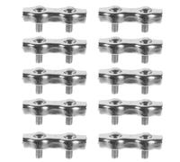 10 Pièces Serrage-câble Double M4, Pince à Câble | Double Plaque, Vis M4 Robuste, Montage Soigné, Usage pour Clôture, Projets Structurels et Accrochage