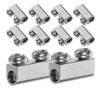 10 Pièces Serrage-câble Double Trou 1-1,5mm en Acier Inoxydable | Double Pince, Fixation Sûre et Grip Antiglisse, pour Filin, Enseignes et Câbles Lumineux