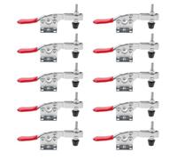 10 Pièces Serrage-joint Rapide à Bascule Pince de Poussée | Pression Bas, Montage Soi-même, Zinc Plaqué, Rouge, pour Métal et Bois