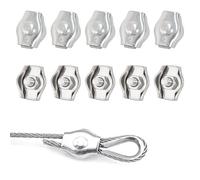 10 Pièces Serre Cable Acier,Serre Cable Inox,Simplex Clips,Serre-câbles en Acier Inoxydable,Pince Câble Métallique Serre