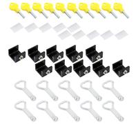 10 Pièces Serrure De Fenêtre Coulissante Réglable Bouchons En Alliage D'aluminium Dispositif Sécurité Cadre Porte Avec Clé Sécurité Cadre Porte Fenêtre Avec Clé Pour La Maison Et Le