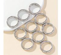 10 pièces/set Crochet de mousqueton rond circulaire argenté de 2,7 cm, pour accessoires de portefeuille, connecteurs de sangle MulticoloreAlliage de fer