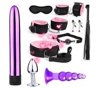 10 Pièces Set de Fitness pour Couples Partenaires en Nylon Rose - Accessoires Polyvalents d'Entraînement des Hanches à Domicile