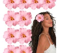 10 pièces/set Pinces à cheveux fleurs d'Hawaï, Pinces à cheveux fleurs d'hibiscus et de lotus pour femmes, Pinces à cheveux fleurs artificielles à la mode, Accessoires pour cheveux pour fête de plage 