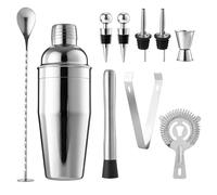 10 Pièces Shaker Cocktail Set,Shaker à Cocktail en Acier Inoxydable de 750 ML, Accessoire de Barman Professionnel, idéal pour Les Loisirs à Domicile, Les Bars et Les Fêtes