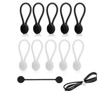 10 Pièces Silicone Enrouleur Magnétique,11cm Serre-Câbles Magnétiques En Silicone,Noir et blanc Câbles Magnétiques Réutilisables,Sangle de Câble Torsadée Clips Magnétique,pour Regrouper Fils,Cordons