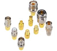 10 Pieces SMA Adapter Kit SMA Male to N/F/BNC/UHF/MCX/SMB/TV/TNC Female Adapter Converter Test Gold Plated Nickel for Antenna WiFi SMA Software Defined Radios Devices