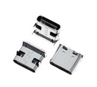 10 Pièces Smt Usb 3.1 Type-C 16pin Connecteur Femelle Pour Téléphone Portable Port De Charge Prise De Charge Remorquage Pieds Plu