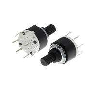 10 pièces SR16 plastique 16MM commutateur à bande rotative 2 pôles 3 4 positions 1 pôle 5 6 8 positions longueur de la poignée 15MM commutateur de bande d'axe (Color : 2 Pole 3)(1 Pole 6)