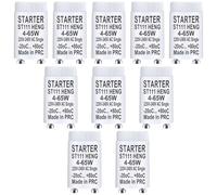 10 Pièces Starter Neon ST111 Starter Tube Fluorescent 4-65W 220-240V Remplacement Démarreur de Lampe pour Tubes Lampes Lumière fluorescentes Commutation Individuelle des Tubes Fluorescents